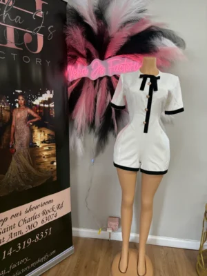 Business Casual White Romper