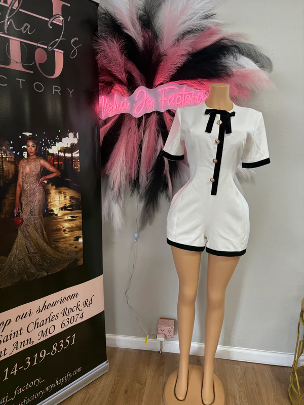 Business Casual White Romper