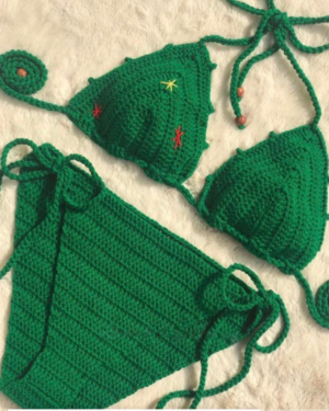 Handmade Crochet Green Two-Piece Set