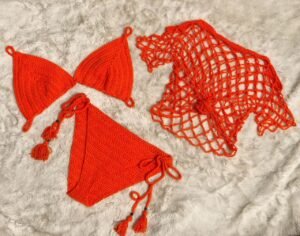 Sunset Flame Crochet Bikini Set
