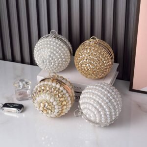 Luxury Pearl Diamond Clutch Evening Bag