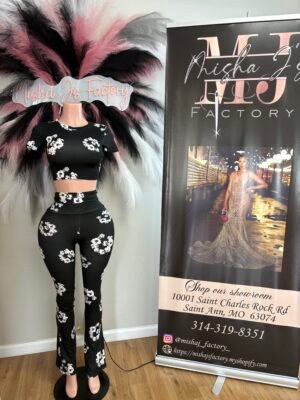 Floral Printed Crop Top And Straight Legging Set