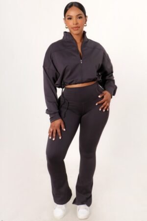 Solid Color Pattern Active-wear 2pc Cotton Set.