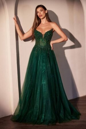 Strapless Layered Tulle A-Line Dress