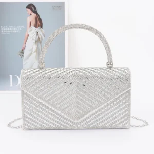 Rhinestone Top Handle Flap Bag