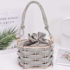Gilded Basket Rhinestone Clutch