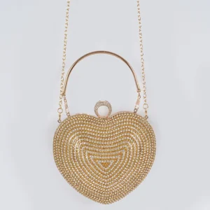 Rhinestone Heart Shape Party Clutch