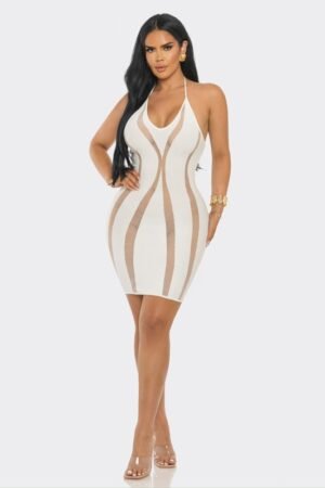 Sculpted Ilusion Mini Dress