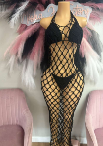 Noir Net Crochet Maxi Set